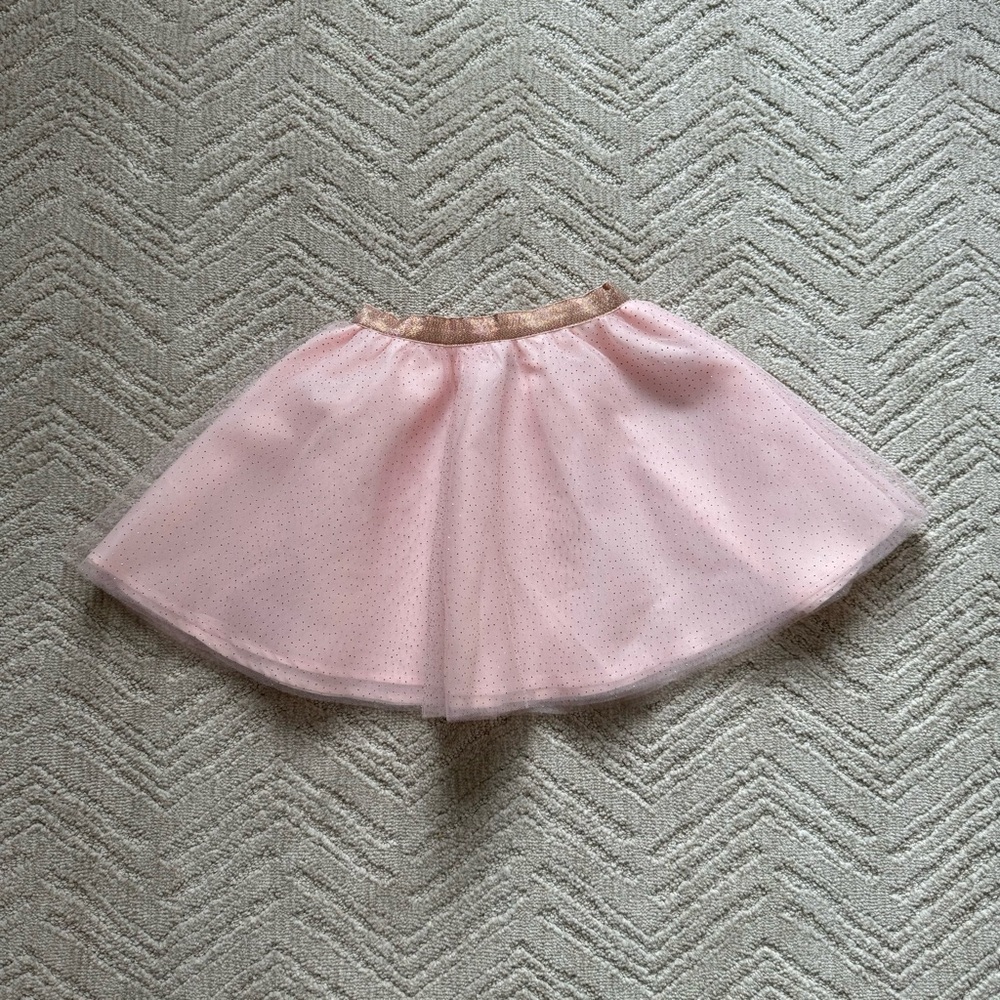 Janie & Jack Pink Sparkle Tulle Dot  Skirt - size 5